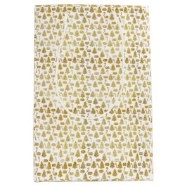 エレガント金ゴールドグリッターのクリスマスアイコン ミディアムペーパーバッグ