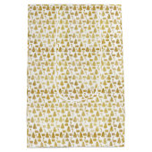 エレガント金ゴールドグリッターのクリスマスアイコン ミディアムペーパーバッグ (裏面)