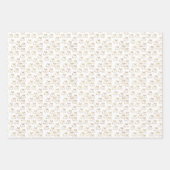 エレガント金ゴールドグリッターのクリスマスアイコン ラッピングペーパーシート (正面3)