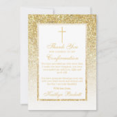 エレガント金ゴールドグリッターの確認または第1コミュニティ サンキューカード (正面)