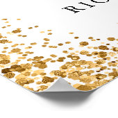 エレガント金ゴールドグリッターウェルカムサイン ポスター (角)