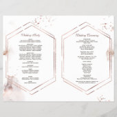 エレガント金ゴールドグリッターウォッシュフレーム結婚式 プログラム チラシ (裏面)