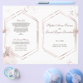 エレガント金ゴールドグリッターウォッシュフレーム結婚式 プログラム チラシ (シングル)