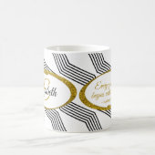 エレガント金ゴールドグリッターオーバルパーソナライズされたモノグラム コーヒーマグカップ (中央)