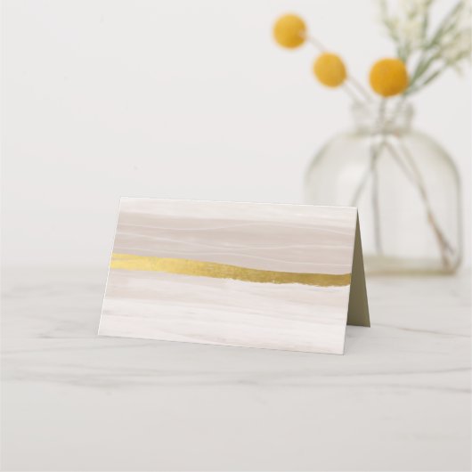 エレガント金ゴールドグリッタークリークラシックム プレイスカード (裏面)