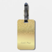 エレガント金ゴールドグリッターグラデーション《写真》ぼけ味- パーソナライズされた ラゲッジタグ (裏面縦)