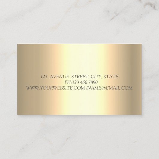 エレガント金ゴールドグリッターグラデーション《写真》ぼけ味 名刺 (裏面)