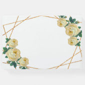 エレガント金ゴールドグリッタージオイエローフローラ結婚ズ ゲストブック (裏面)