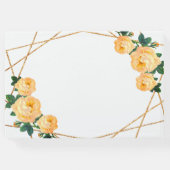 エレガント金ゴールドグリッタージオオレンジ結婚フローラ ゲストブック (裏面)