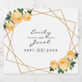 エレガント金ゴールドグリッタージオオレンジ結婚フローラ ビールラベル (シングルラベル)