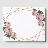 エレガント金ゴールドグリッタージオピンクフローラ結婚ズ ゲストブック (裏面)