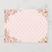 エレガント金ゴールドグリッタースクリプトフローラブライダルシャワー インビテーションポストカード (裏面)