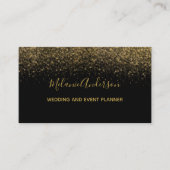 エレガント金ゴールドグリッタースクリプト 名刺 (正面)