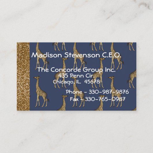 エレガント金ゴールドグリッタースタイリッシュ 名刺 (正面)