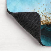 エレガント金ゴールドグリッターターコイズ マウスパッド (コーナー)