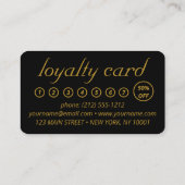 エレガント金ゴールドグリッタードリップメイクアップヘアロイヤリティ 名刺 (裏面)