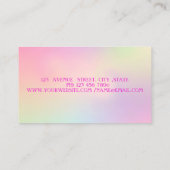 エレガント金ゴールドグリッタードレス、ホログラフィストライプック 名刺 (裏面)