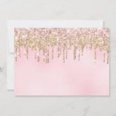 エレガント金ゴールドグリッターナースピン止め式  招待状 (裏面)