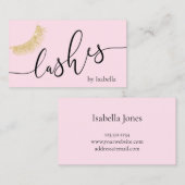 エレガント金ゴールドグリッターピンク 名刺 (正面/裏面)