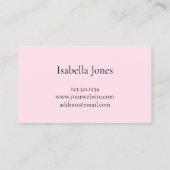 エレガント金ゴールドグリッターピンク 名刺 (裏面)