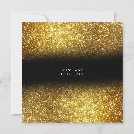 エレガント金ゴールドグリッターフローラすまん謝罪カード サンキューカード (裏面)