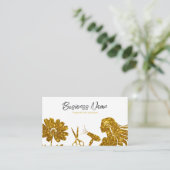 エレガント金ゴールドグリッターフローラ美容師 予約カード (スタンド正面)