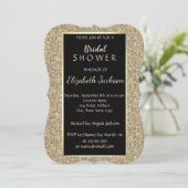 エレガント金ゴールドグリッターブライダルシャワー 招待状 (スタンド正面)