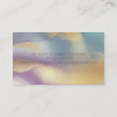 エレガント金ゴールドグリッターヘッドフォンDJ カラフル 名刺 (裏面)