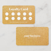 エレガント金ゴールドグリッターメイクアップアーティストロイヤリティカード ロイヤリティカード (正面/裏面)