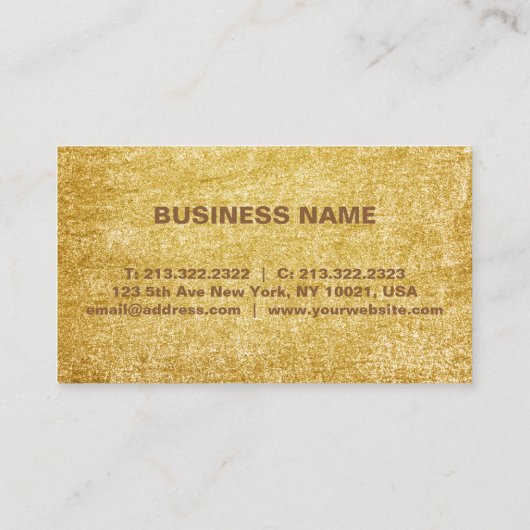 エレガント金ゴールドグリッターモダンシック 名刺 (裏面)