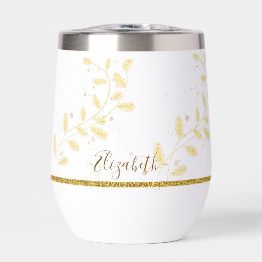 エレガント金ゴールドグリッターモノグラム名 (正面)