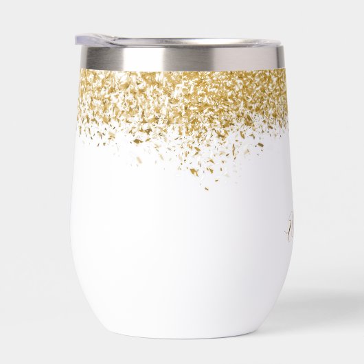 エレガント金ゴールドグリッターモノグラム名 (右面)