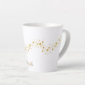 エレガント金ゴールドグリッターモノグラム名 カフェラテマグ (右アングル)