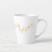 エレガント金ゴールドグリッターモノグラム名 カフェラテマグ (右)