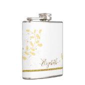 エレガント金ゴールドグリッターモノグラム名 フラスク (右)