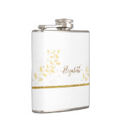 エレガント金ゴールドグリッターモノグラム名 フラスク (右)