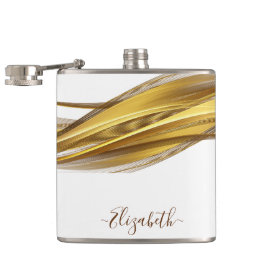 エレガント金ゴールドグリッターモノグラム名 フラスク