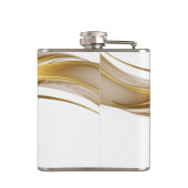 エレガント金ゴールドグリッターモノグラム名 フラスク (裏面)