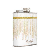 エレガント金ゴールドグリッターモノグラム名 フラスク (右)