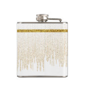 エレガント金ゴールドグリッターモノグラム名 フラスク (裏面)