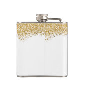 エレガント金ゴールドグリッターモノグラム名 フラスク (裏面)