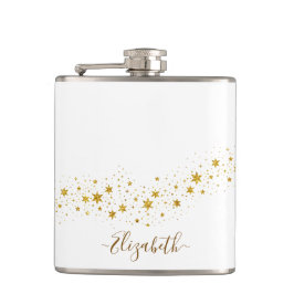 エレガント金ゴールドグリッターモノグラム名 フラスク