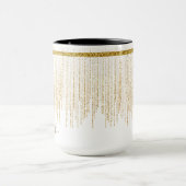 エレガント金ゴールドグリッターモノグラム名 マグカップ (中央)