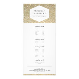 エレガント金ゴールドグリッターラックカード上の白色エンブレム ラックカード