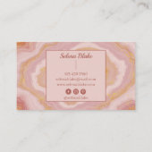 エレガント金ゴールドグリッター付きピンクアゲートモダン- 名刺 (裏面)