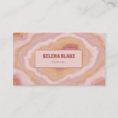 エレガント金ゴールドグリッター付きピンクアゲートモダン- 名刺 (正面)