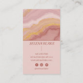 エレガント金ゴールドグリッター付きピンクアゲートモダン- 名刺 (裏面)