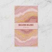 エレガント金ゴールドグリッター付きピンクアゲートモダン- 名刺 (正面)