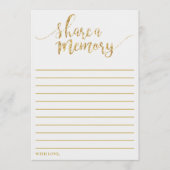 エレガント金ゴールドグリッター共有Aメモリカード アドバイスカード (正面)