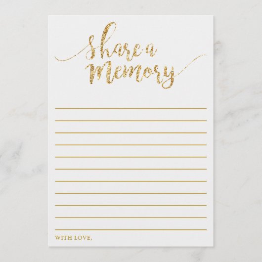 エレガント金ゴールドグリッター共有Aメモリカード アドバイスカード (正面)